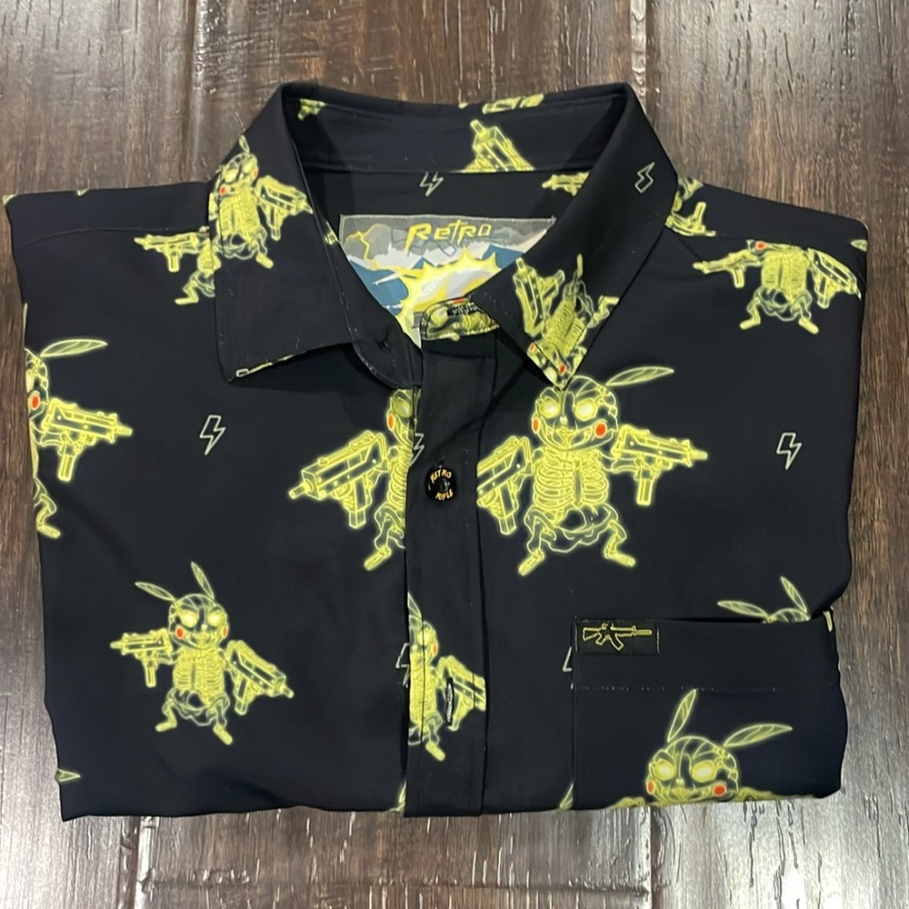 Retro rifle men’s sz small evolution 4 button down short sleeve